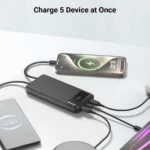 Power Bank 20000mAh with Built in 3 Cable, 22.5W Fast Charging Portable Black - Image 5