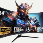 Gawfolk 34 Inch Curved Gaming Monitor Ultrawide 1500R PC Screen 165Hz FreeSync