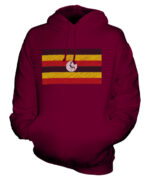 UGANDA SCRIBBLE FLAG UNISEX HOODIE TOP GIFT UGANDAN FOOTBALL - Image 2