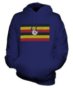 UGANDA SCRIBBLE FLAG UNISEX HOODIE TOP GIFT UGANDAN FOOTBALL
