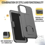 For iPhone 16 15 14 13 Pro Max Holster Belt Clip Holster Combo Case w/Kickstand - Image 7