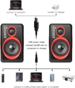 Pc Computer Speakers With Surround Sound Usb Wired Laptop Deep Bass For Desktop