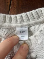 Gap Kids Cable-Knit Cotton Knit Sweater Ivory Pullover Crew Neck 5T - Image 2