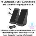 G69C PC Speakers 3.5Mm Jack Computer Speakers 6W Power Supply USB - Image 6