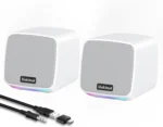 USB Computer Speakers 2.0 Stereo 6W HiFi Sound 3.5mm AUX Volume LED Lighting - Image 5