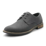 Men's Oxford Shoes Lace Up Business Casual Suede Leather Shoes Black - Image 8