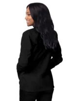 Sivvan Women’s Scrub Warm-up Jacket/Front Snaps Round Neck Stylish & Comfort - Image 4