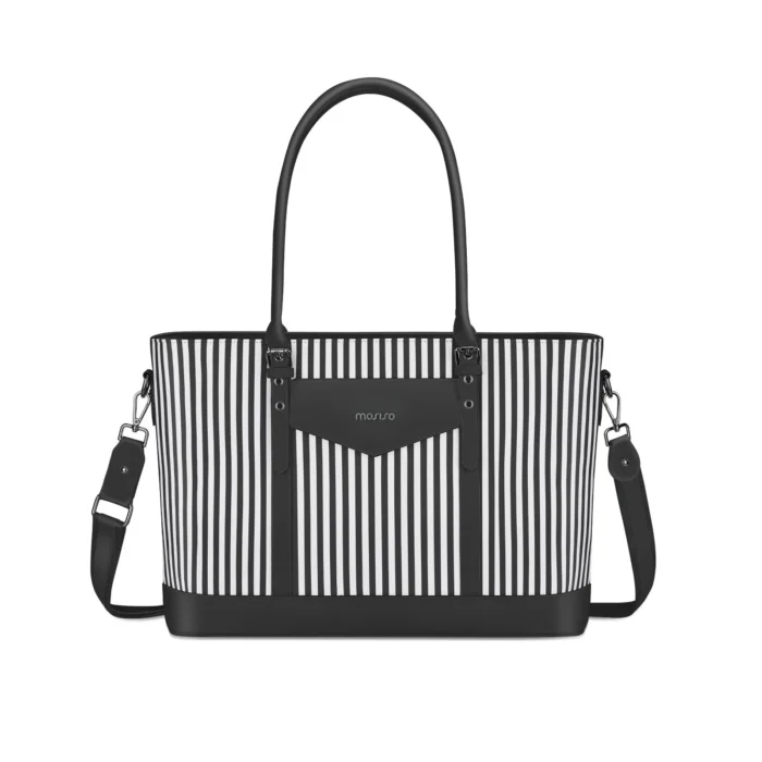 MOSISO Laptop Tote Bag for Women Compatible with MacBook, 17.3 inch, Black