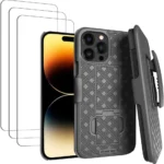 For iPhone 16 15 14 13 Pro Max Holster Belt Clip Holster Combo Case w/Kickstand - Image 2
