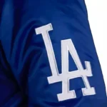 LA Dodgers Blue Satin Baseball Varsity Bomber Style Jacket All Sizes - Image 4