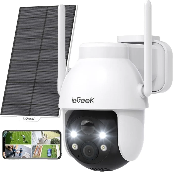 ieGeek Security Cameras Wireless Outdoor, 2K Solar WiFi Camera for Home Security