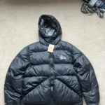 Brand New Medium Stussy Black And Grey Puffer Coat