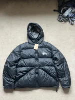 Brand New Medium Stussy Black And Grey Puffer Coat
