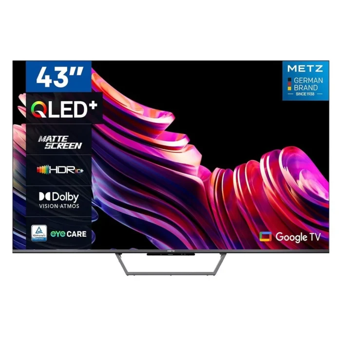 Metz QLED 43-Inch 4K Smart TV: Immersive HDR, Google TV, Voice Control