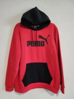 PUMA Men’s Hoodie Sweatshirt Size L | Red & Black Logo Pullover | Kangaroo... - Image 3