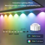 Smart Permanent Outdoor Lights 50 Ft 36 LEDs IC+RGB Eaves Lights for House Decor - Image 3