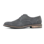 Men's Oxford Shoes Lace Up Business Casual Suede Leather Shoes Black - Image 7