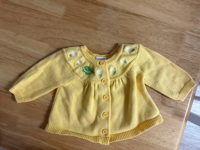 Gymboree ‘Daisy Turtle’ 2011 Cardigan Sweater, Yellow NB 0-3 Girl