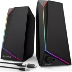 LENRUE Computer Speakers, USB/USB-C Powered PC Speakers with Loud Stereo Sound