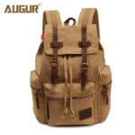 AUGUR Men's 17 inch laptop backpack vintage canvas capacity travel schoolbag-