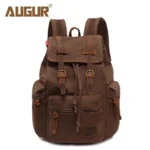 AUGUR Men's 17 inch laptop backpack vintage canvas capacity travel schoolbag- - Image 4