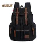 AUGUR Men's 17 inch laptop backpack vintage canvas capacity travel schoolbag- - Image 5
