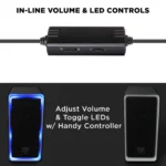 GOgroove SonaVERSE O2i Speakers for PC with AUX Input (Black with LEDs) - Image 5