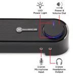 Computer Sound Bar Speaker (Blackout) with Easy Access Headphone & Mic Jacks - Image 5