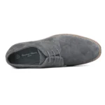Men's Oxford Shoes Lace Up Business Casual Suede Leather Shoes Black - Image 6