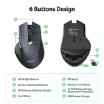 acer Wireless Mouse, 3 Adjustable DPI Ergonomic Computer Mouse 2.4GHz Black - Image 3