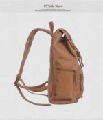 AUGUR Men's 17 inch laptop backpack vintage canvas capacity travel schoolbag- - Image 2