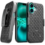 For iPhone 16 15 14 13 Pro Max Holster Belt Clip Holster Combo Case w/Kickstand