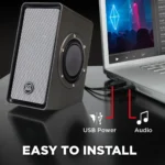 GOgroove Computer Speakers for Desktop PC, USB Powered Plug and Play 3.5mm AUX - Image 4