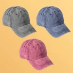 MEINICY 3 Packs Washed-Cotton Plain Baseball Cap - Vintage Adjustable Dad Hats for Men & Women
