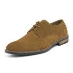 Men's Oxford Shoes Lace Up Business Casual Suede Leather Shoes Black - Image 4