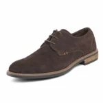 Men's Oxford Shoes Lace Up Business Casual Suede Leather Shoes Black - Image 3