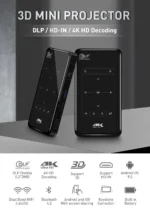 4K HD Smart DLP Mini Projector with Android WiFi Bluetooth 1080P for Smart Home Theater - Image 2