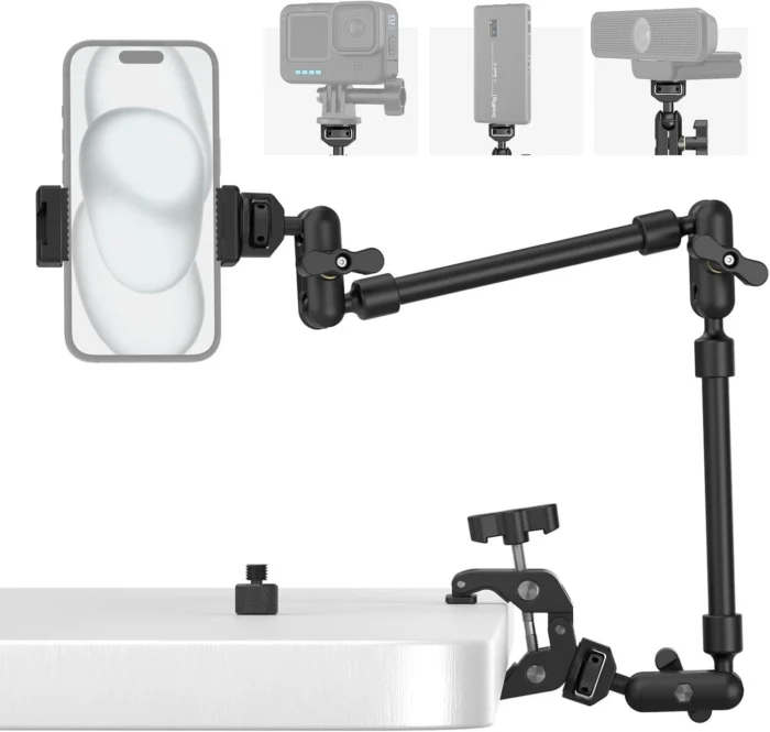 SmallRig 22″ Magic Arm with Clamp,Overhead Phone Mount,Desk Camera Mount 4766