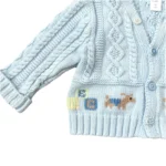 Children’s Place Cable Knit Cardigan Baby Size 12 Months Blue Cotton Preppy - Image 4
