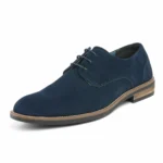 Men's Oxford Shoes Lace Up Business Casual Suede Leather Shoes Black - Image 2